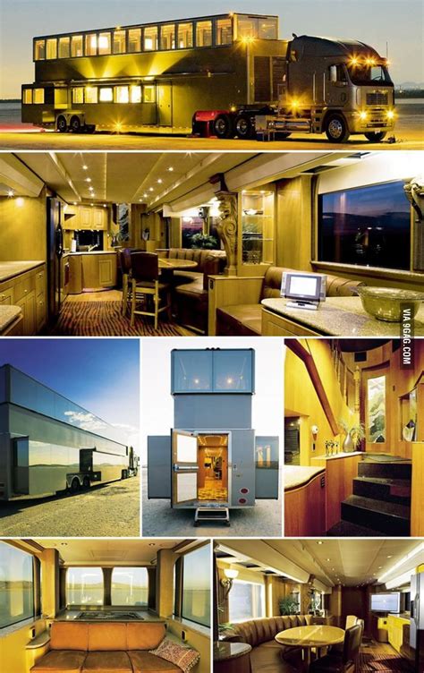 Ashton Kutchers Luxurious Two Story Trailer Truck House Luxury Rv