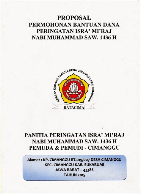 Contoh Proposal Kegiatan Isra Mi Raj – Penggambar