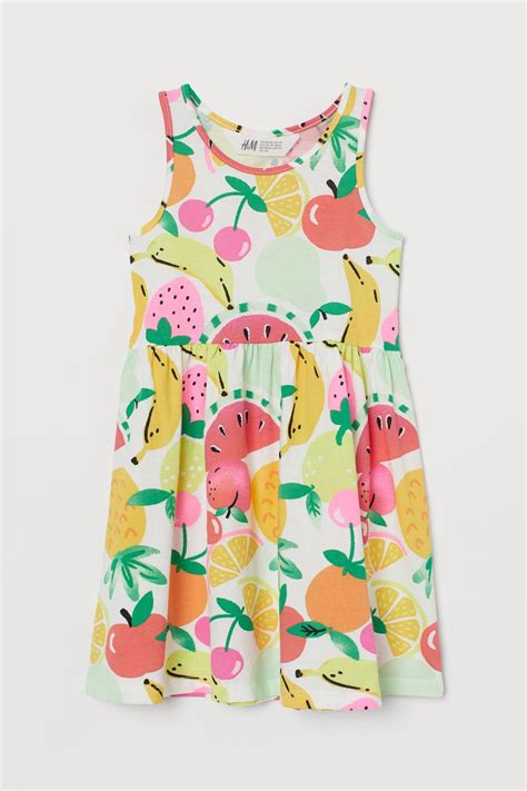 Patterned Jersey Dress Whitefruit Kids Handm My