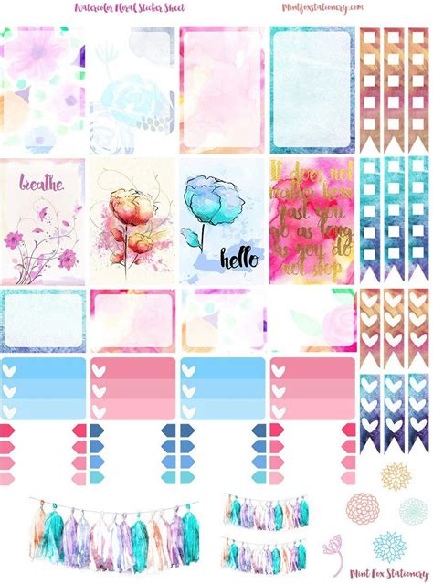 Watercolor Floral Planner Stickers Happy Planner Stickers Happy