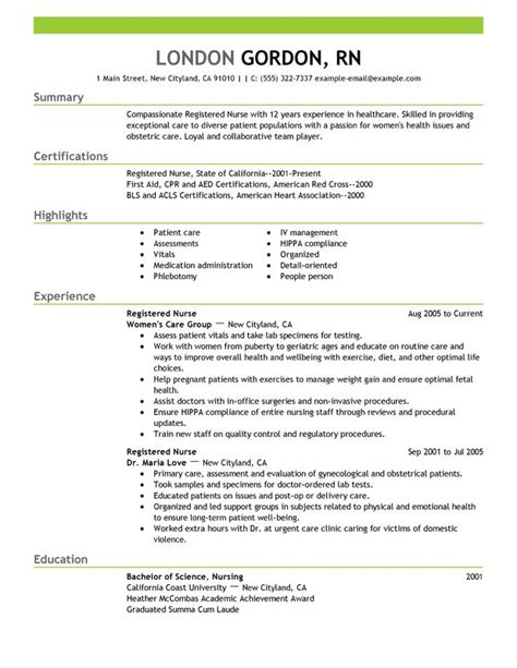 Free Registered Nurse Resume Template