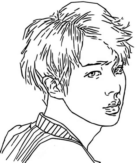Jin In Bts Coloring Page Download Print Or Color Online For Free