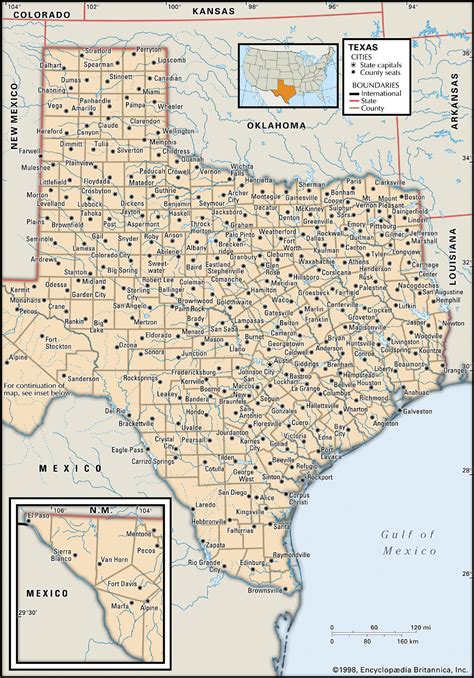 Texas State Map With Cities And Towns