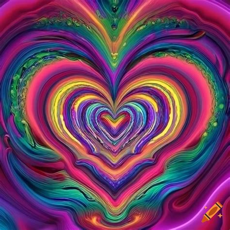 Colorful And Trippy Heart Art