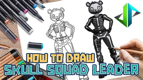 [drawpedia] How To Draw New Skull Squad Leader Skin From Fortnite Step By Step Drawing
