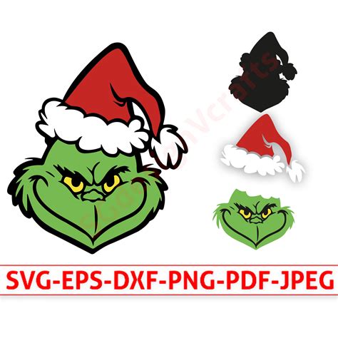 Grinch Face Svg Png Eps Christmas Grinch Svg Clipart Etsy Grinch The