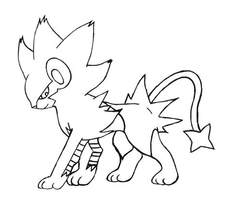 Luxray Lineart By Sonicwindartist On Deviantart Lineart Pokemon