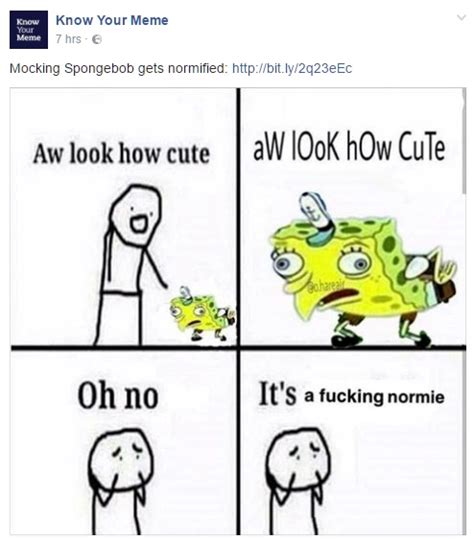 Know Your Normie Meme Is Declearing Mocking Spongebob As