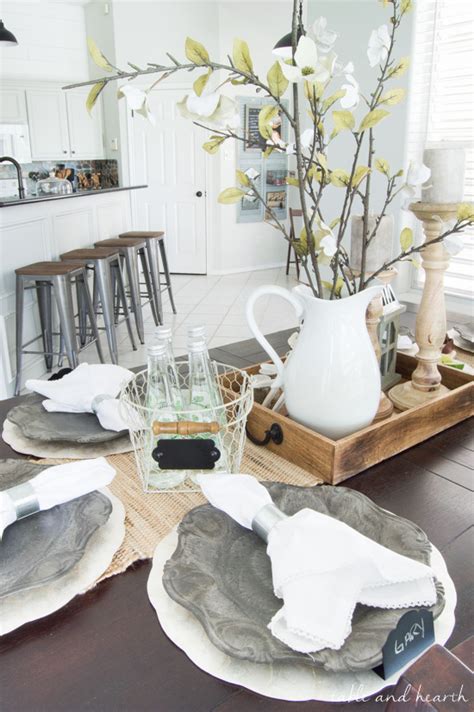 The vintage dining table set: Dining Room Update: A Coastal Farmhouse Table Setting ...