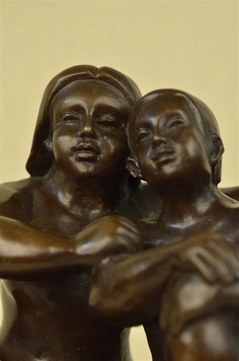 Lesbian Couple Bronze Sculpture On Marble Base Statue