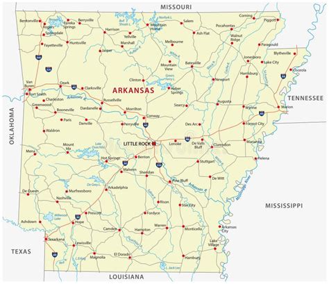 Missouri Arkansas Mississippi Alabama Map Labelled Black Stock