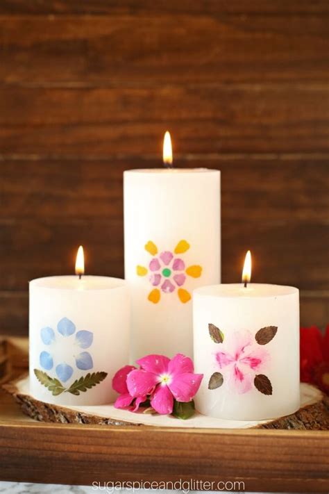 Pressed Flower Candle Craft With Video ⋆ Sugar Spice And Glitter