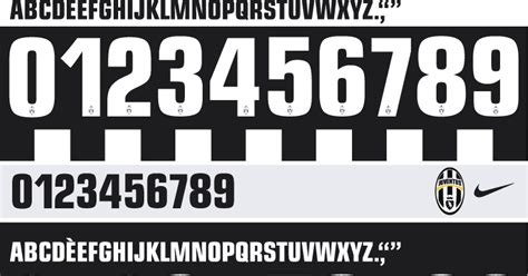 Football teams shirt and kits fan: Juventus Font and logo detailed 2012/13