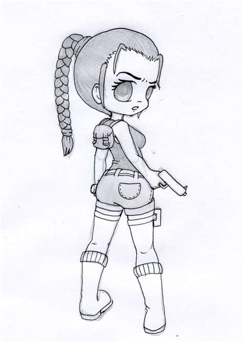Chibi Lara Croft Pencil By Xxcute