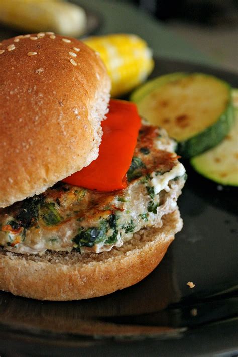 Spinach Feta Turkey Burgers A Burger Night Twist GreenLiteBites