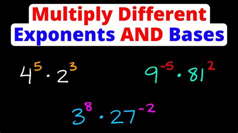 Multiply Exponents With Different Powers And Bases Eat Pi Youtube