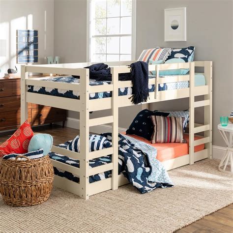 There should typically be about five inches of. Harper & Bright Designs White Twin Bunk Bed Over Low with Slide and Ladder-SM000102AAK - The ...