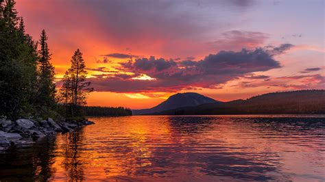 Image Mountains Lake Sunrises And Sunsets Landscape 3840x2160