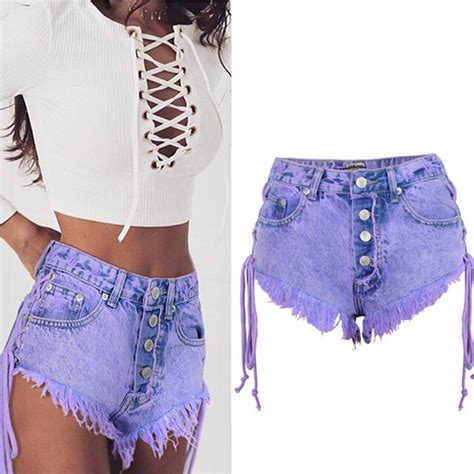 2018 Sexy Mini Jeans High Waisted Waist Summer Cotton Shorts Women