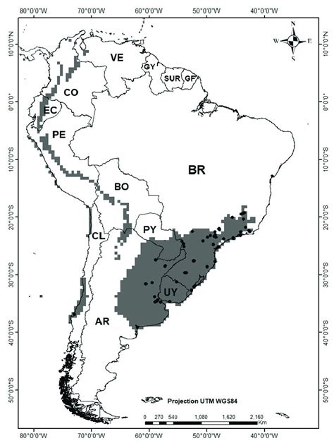 Map Of The Regions With Subtropical Climate In South America Based On