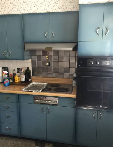 Foshasn wholesale kitchen cabinet display for sale from cheap. Burnt blue Youngstown steel kitchen cabinets - what a ...