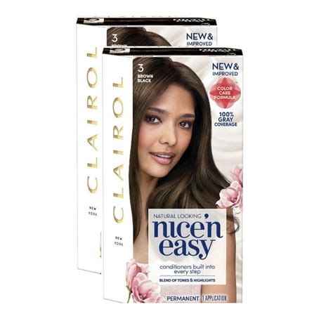 Clairol Nice N Easy Hair Color 3 Brown Black2pk