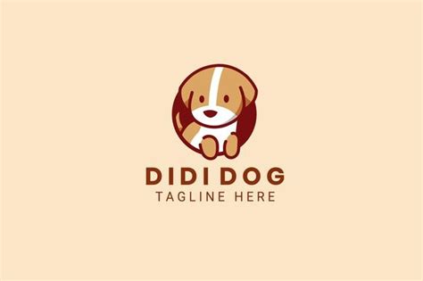 Modelo De Design De Logotipo De Desenho Animado De Mascote De Cachorro