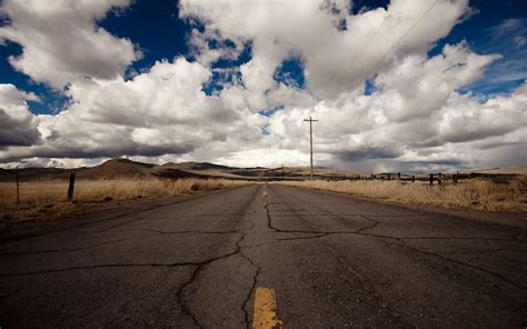 Gray Concrete Road Nature Road Sky Landscape Hd Wallpaper