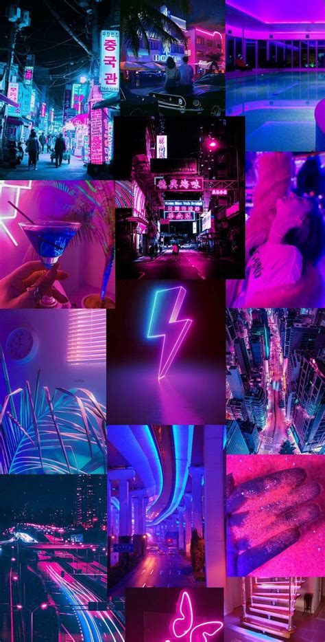 The Best 23 Neon Blue Collage Wallpaper Projectquoteq