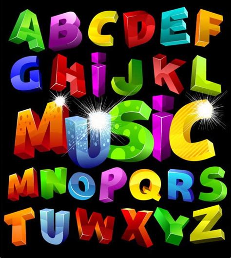 Vector Colorful Three Dimensional Letters Eps Uidownload