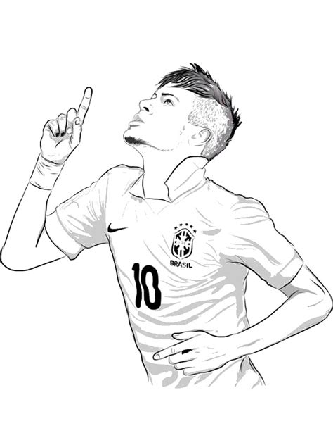 Neymar Coloring Pages Easy Sketch Coloring Page