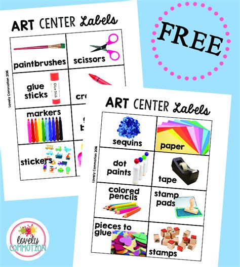 Free Preschool Art Center Labels Preschool Center Labels Kindergarten