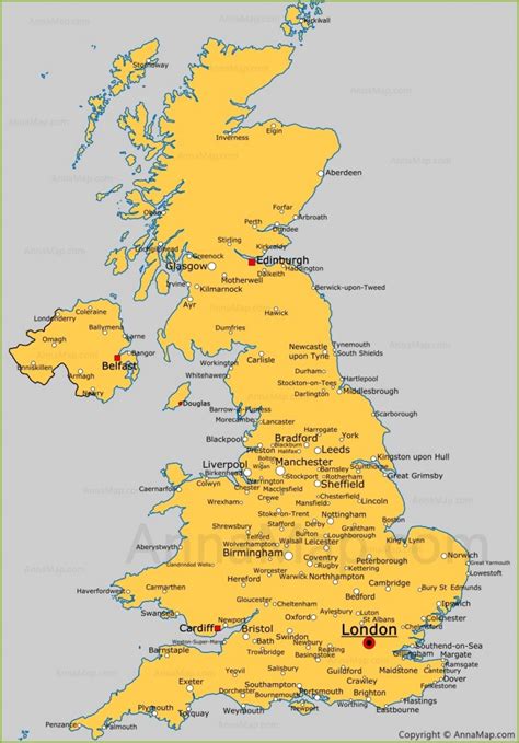 Map showing the location of all the counties in united kingdom including england, wales, scotland and northern ireland. United Kingdom cities map | Cities and towns in UK ...
