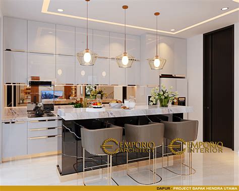 Desain Dapur Interior Rumah Modern Lantai Bapak Hendra Utama Di