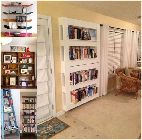 A simple idea of dividing things in priority order… put together the books that you need immediately or more important between (parentheses)! 15 DIY Bookshelf Ideas That Are More Than Awesome
