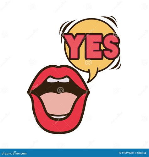 Lips Saying Yes Avatar Character Stock Vector Illustration Of