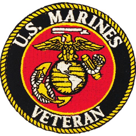 Us Marines Veteran Embroidered Iron On Patch At Sticker Shoppe