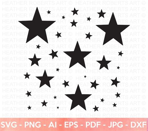 Stars Svg Sparkle Stars Svg Star Clipart Instant Download Etsy