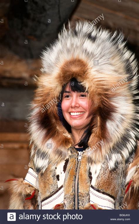 Alaska Fairbanks Cherylin Gho Dressed In Authentic Yupik Indian