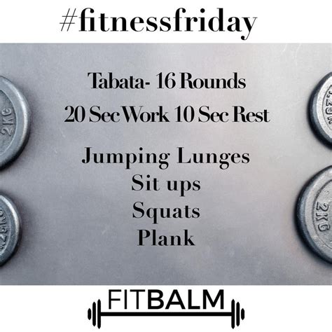 Fitnessfriday Wod Complete 4 Tabata Rounds Of Each Exercise Before