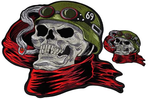 set of 2 biker skull patches thecheapplace