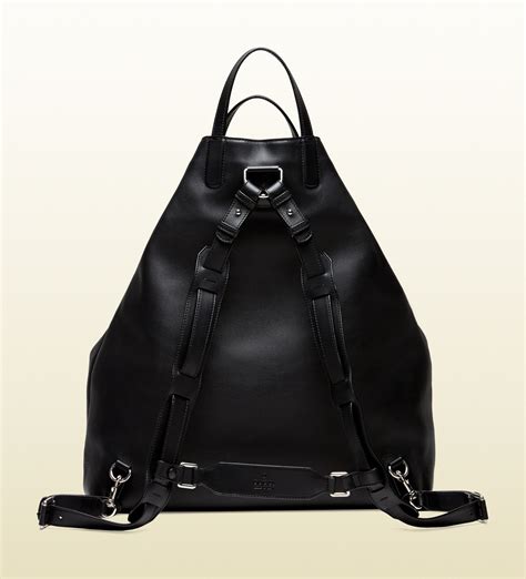 Gucci Gactive Large Black Leather Backpack In Black For Men Lyst
