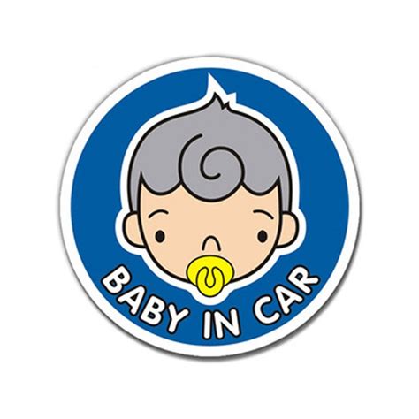 Car Styling Blue Baby Boy In Car Emblem Badge Vinyl Reflective Safety