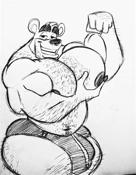 Rule 34 Anthro Bear Biceps Big Nipples Big Pecs Black Underwear Bulge