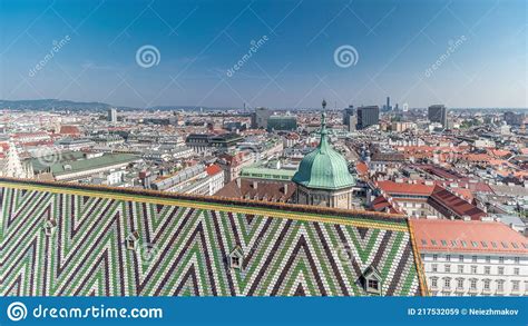 Panoramic Aerial View Of Vienna Austria From South Tower Of St
