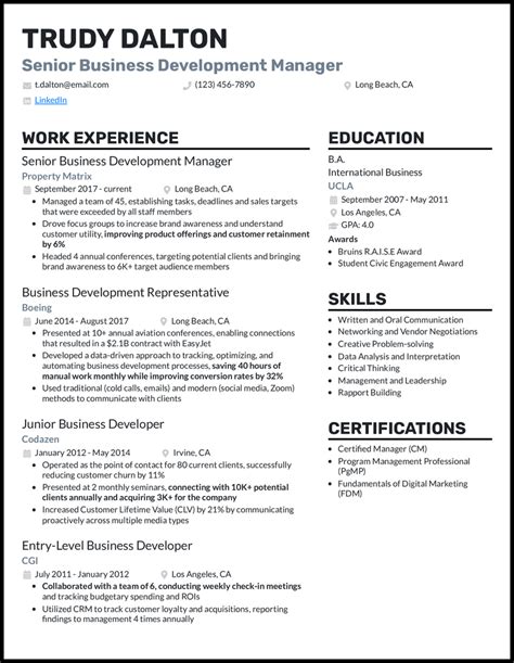 8 Business Development Resume Examples For 2022