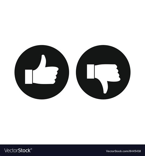 Thumbs Up And Down Icon Simple Style Royalty Free Vector