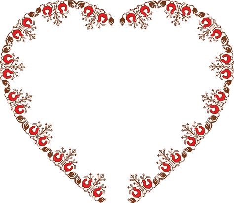 Free Clipart Of A Vintage Embroidery Heart Frame
