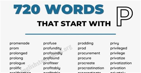1778 Amazing Words that Start with P in English - English Study Online