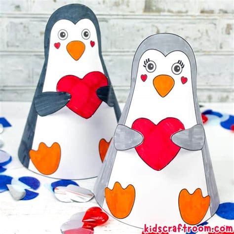 Valentine Penguin Craft Free Printable Kids Craft Room